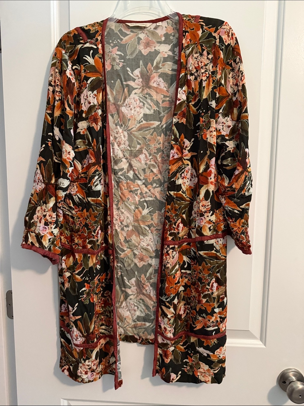 Soft Surroundings Kimono Lightweight Open Front Cover Up Duster Cardigan